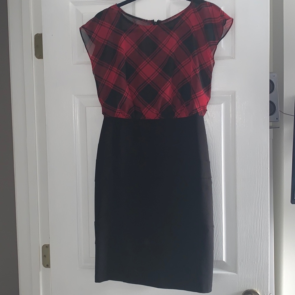 Mid length black and red dress by Alyx Limited